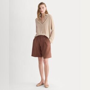 Everlane THE PLEATED SHORT IN STRETCH LINEN MSRP $118